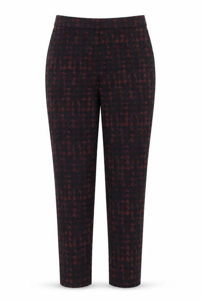 Monsoon Women's Black & Brown Check Tapered Trousers Size 10