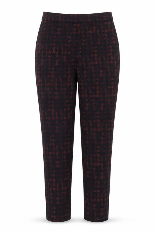 Monsoon Women's Black & Brown Check Tapered Trousers Size 10