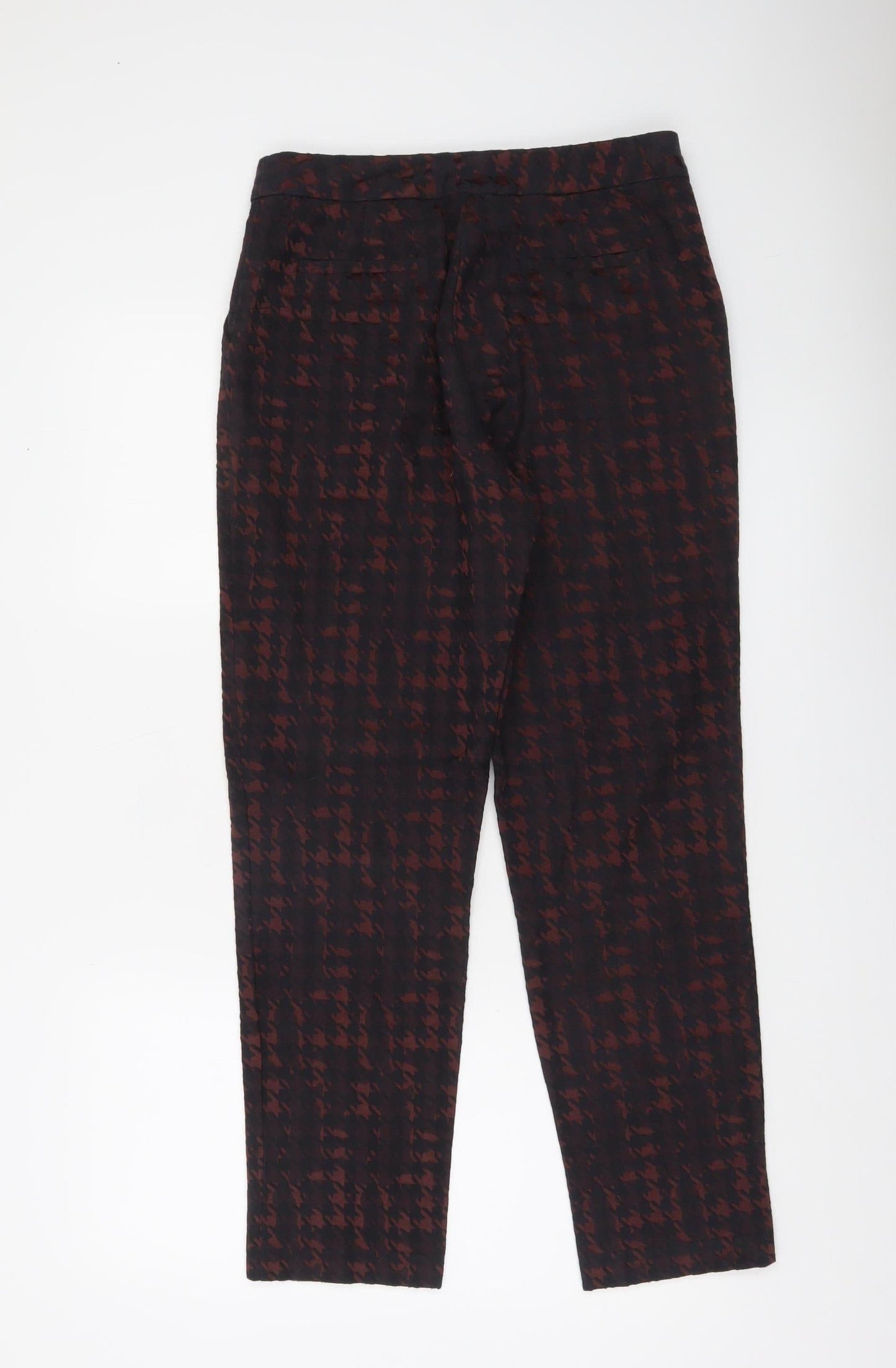 Monsoon Women's Black & Brown Check Tapered Trousers Size 10