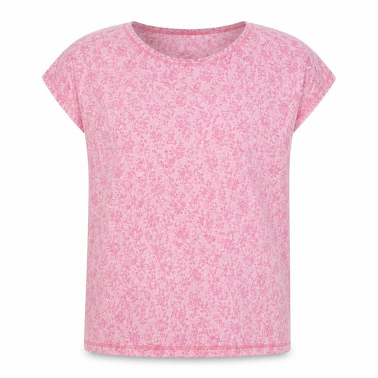 Front view of Decathlon girls’ pink short sleeve lightweight active t-shirt 14-15 years