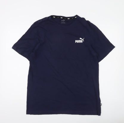 Puma Men's Blue Crew Neck Short Sleeve Regular Fit T-Shirt L