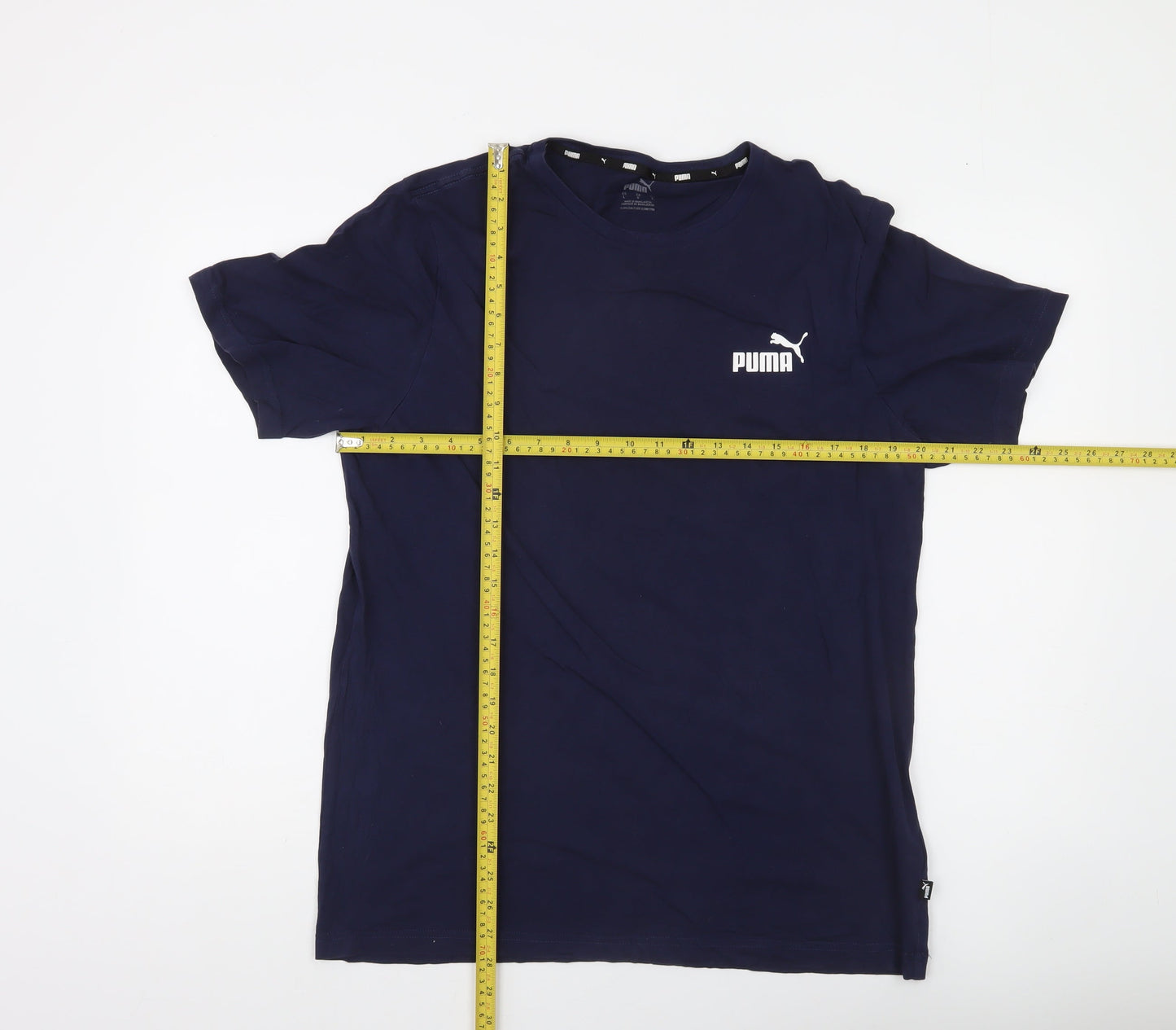 Puma Men's Blue Crew Neck Short Sleeve Regular Fit T-Shirt L