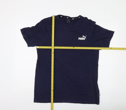 Puma Men's Blue Crew Neck Short Sleeve Regular Fit T-Shirt L