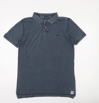 FatFace Men's Blue Cotton Short Sleeve Polo Shirt M