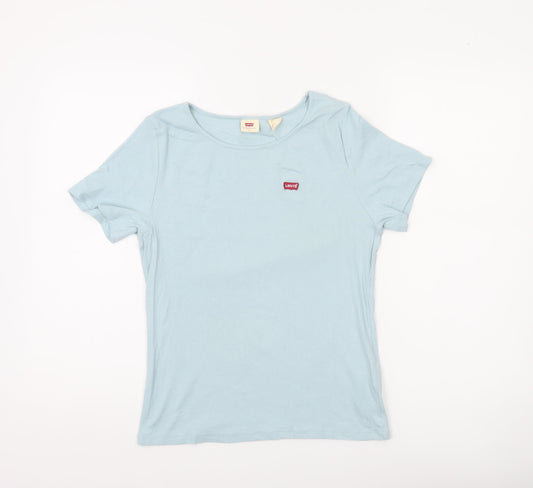 Levi's Women's Blue Basic Cotton T-Shirt Size L Short Sleeve