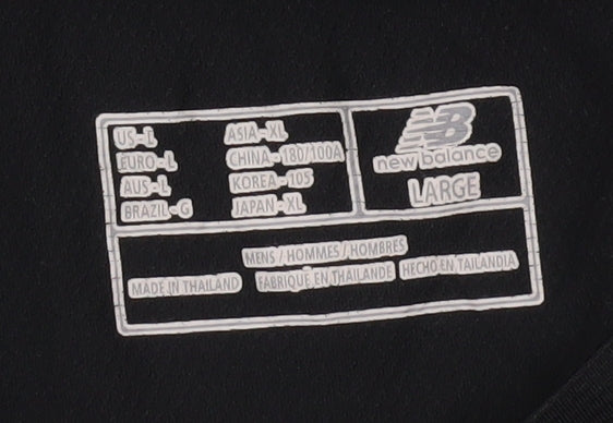 New Balance Men's Black Active T-Shirt L Lightweight Running Top