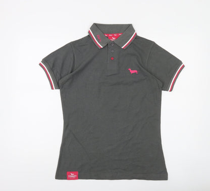 Stanley Vitality Womens Grey Polo Shirt Size M Short Sleeve Casual Top