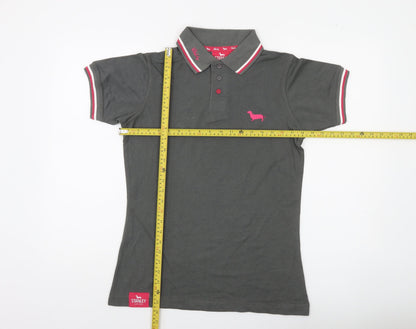 Stanley Vitality Womens Grey Polo Shirt Size M Short Sleeve Casual Top