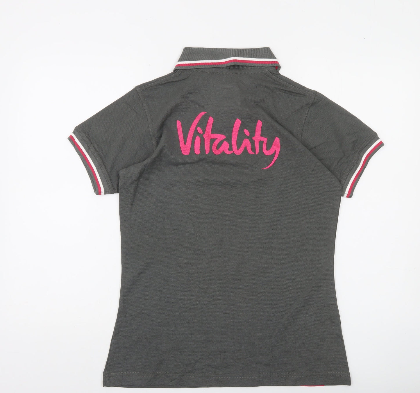 Stanley Vitality Womens Grey Polo Shirt Size M Short Sleeve Casual Top