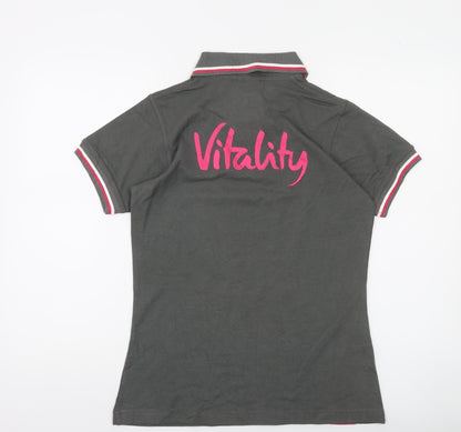 Stanley Vitality Womens Grey Polo Shirt Size M Short Sleeve Casual Top