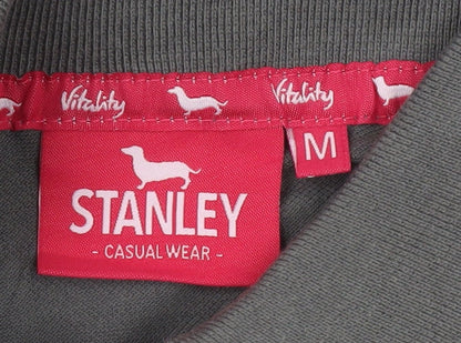 Stanley Vitality Womens Grey Polo Shirt Size M Short Sleeve Casual Top