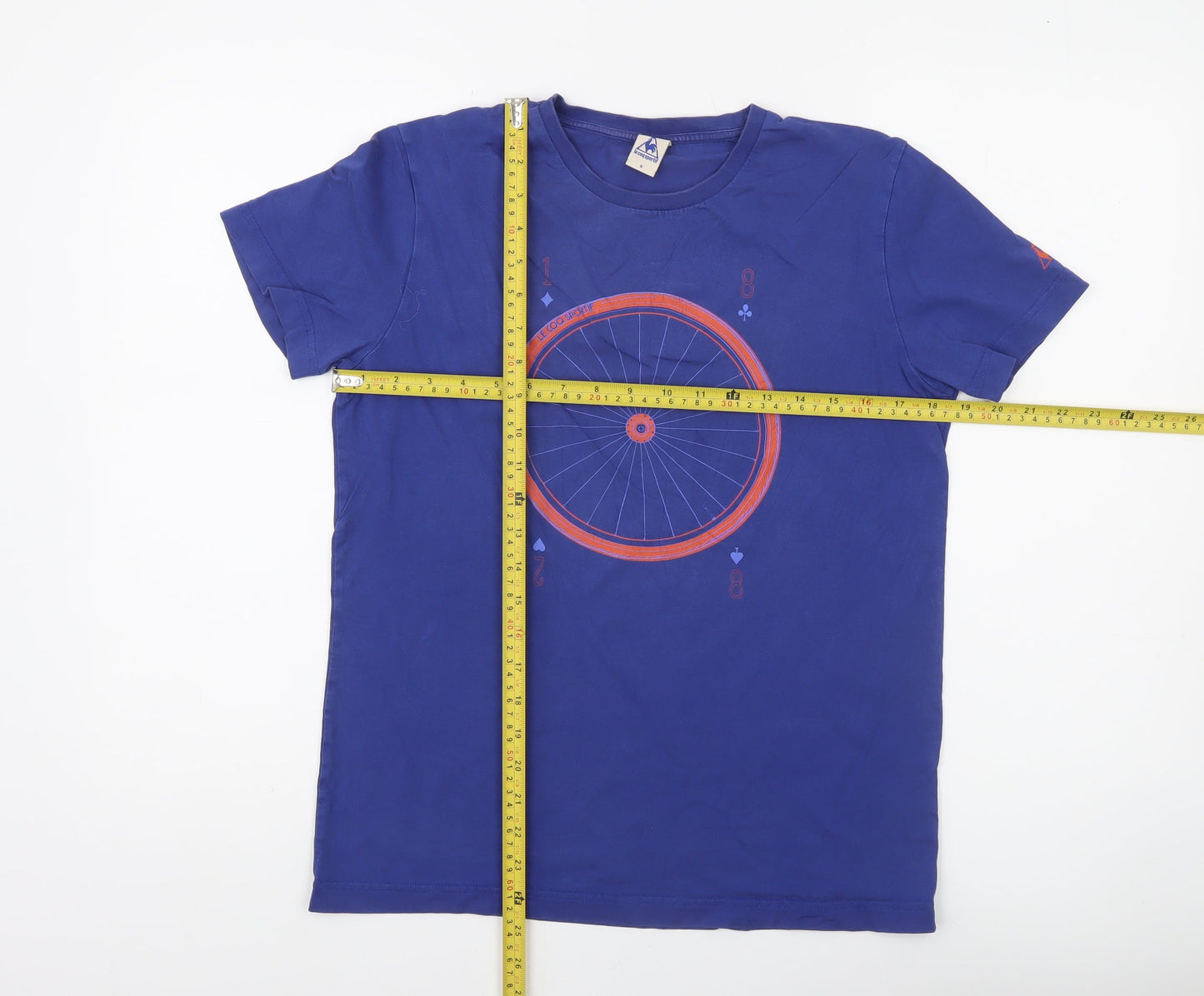 Le Coq Sportif Men’s Blue Graphic Cotton T-Shirt Size S