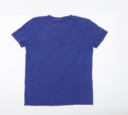 Le Coq Sportif Men’s Blue Graphic Cotton T-Shirt Size S