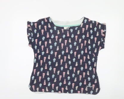 Weird Fish Women's Blue Vase Print Cotton T-Shirt Size 12