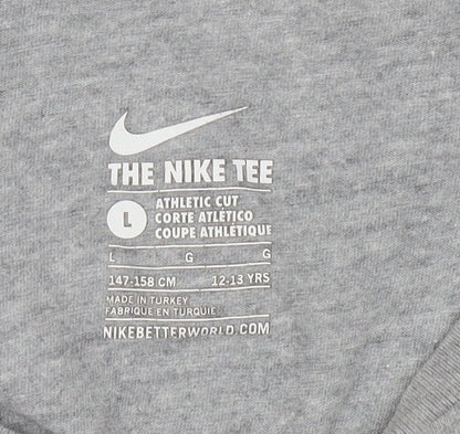 Nike Boys Grey Athletic Cut Logo T-Shirt 12-13 Years