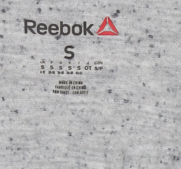 Reebok Womens Grey Small Racerback Tank Top Soft Jersey Activewear