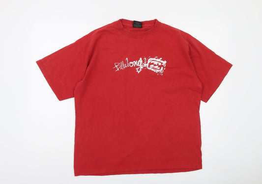 Billabong Boys Red 16 Years Graphic Logo Cotton Surf T-Shirt