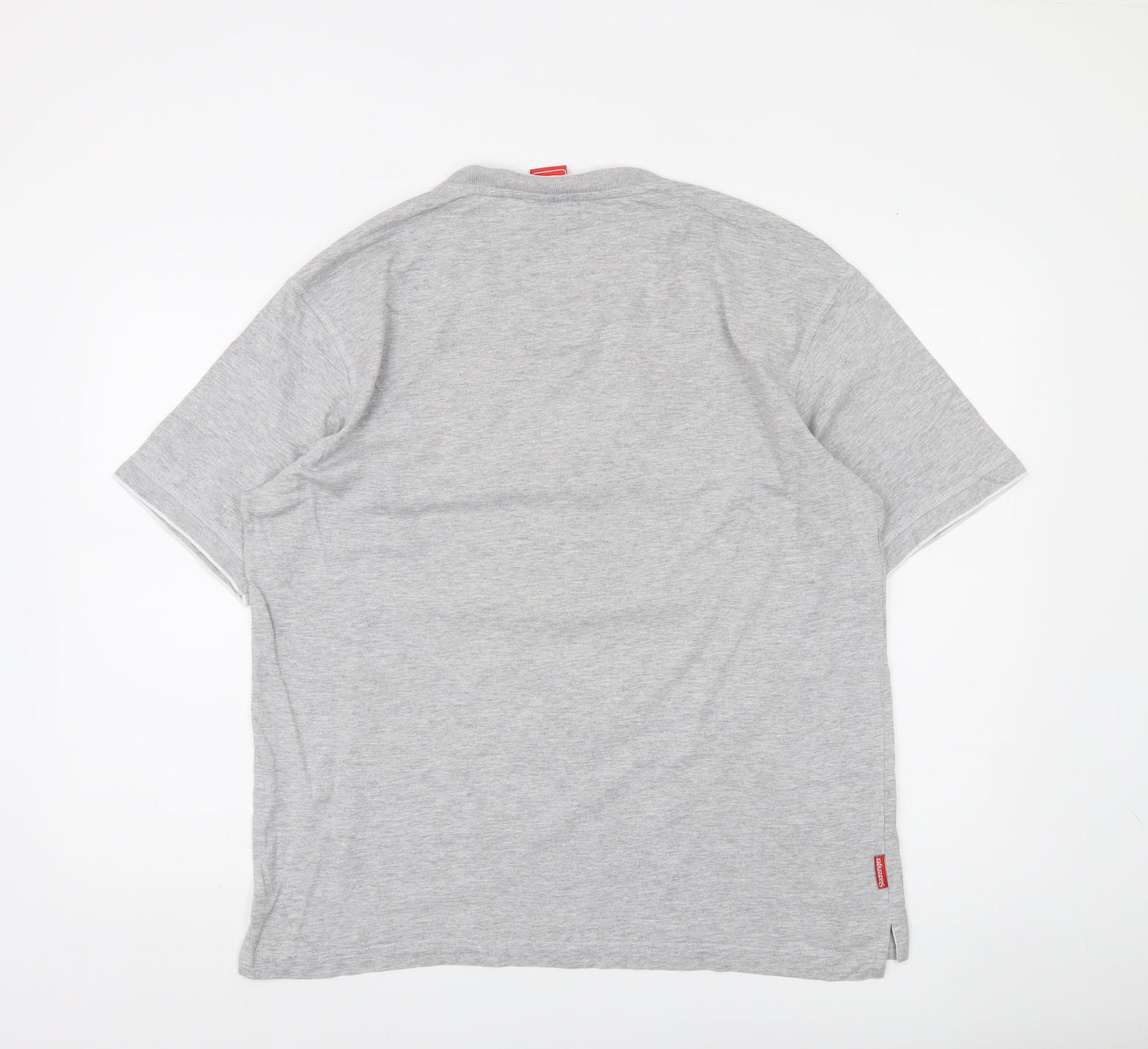 Slazenger Men's Grey V-Neck Short Sleeve T-Shirt L Classic Fit