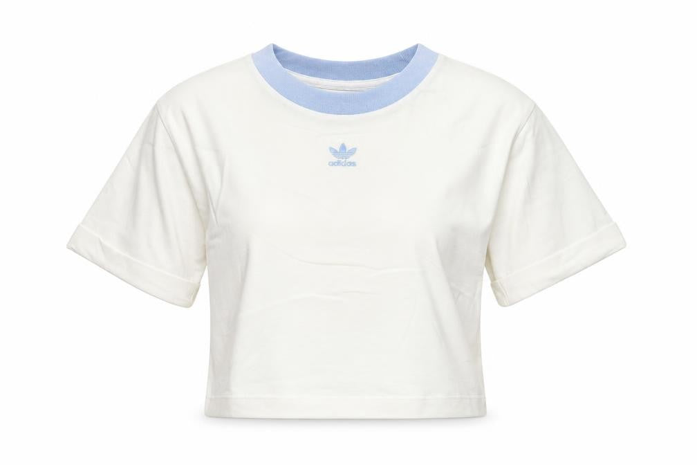 Womens UK Size 8 adidas White Ringer T-Shirt