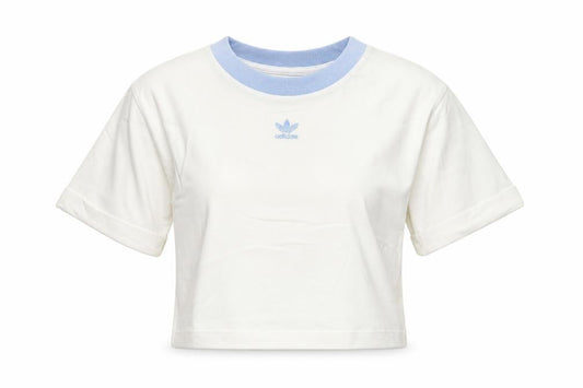 Womens UK Size 8 adidas White Ringer T-Shirt