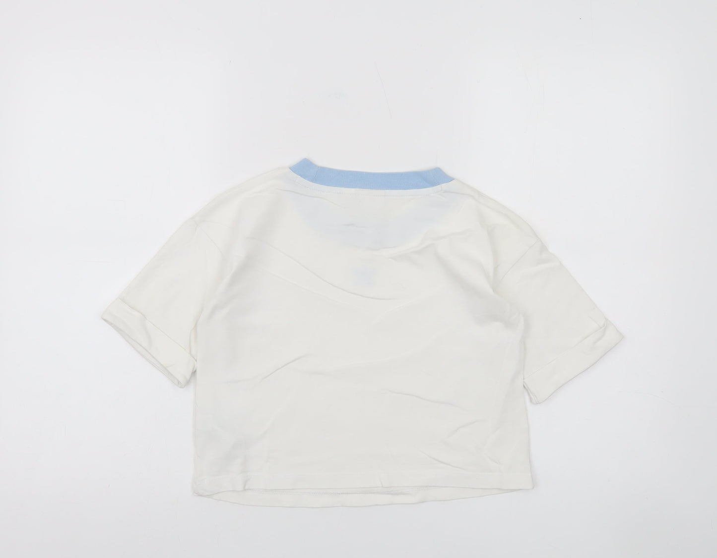 Womens UK Size 8 adidas White Ringer T-Shirt