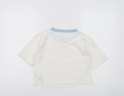 Womens UK Size 8 adidas White Ringer T-Shirt