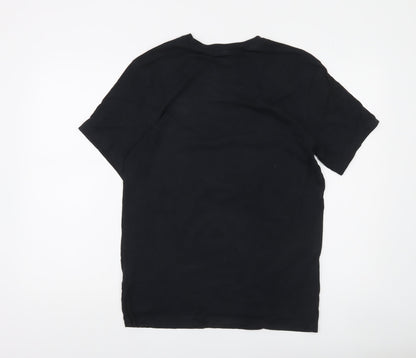 Nike Men's Black Small Crew Neck Cotton Graphic T-Shirt