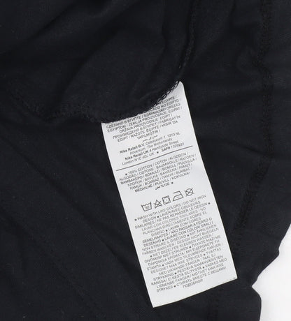 Nike Men's Black Small Crew Neck Cotton Graphic T-Shirt