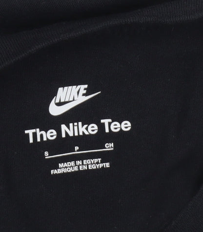 Nike Men's Black Small Crew Neck Cotton Graphic T-Shirt