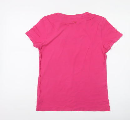 Puma Women's Pink Short Sleeve Crew Neck T-Shirt UK 16