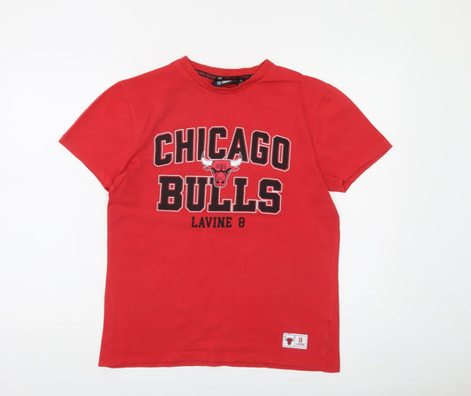 NBA Chicago Bulls Red Graphic T-Shirt Mens XS Regular Fit Cotton