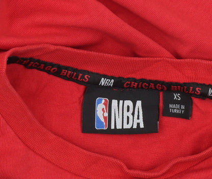 NBA Chicago Bulls Red Graphic T-Shirt Mens XS Regular Fit Cotton