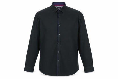 Front view of Taylor & Wright Men's Green Regular Fit Cotton Blend Long Sleeve Shirt 16.5