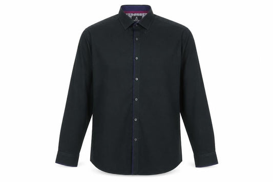 Front view of Taylor & Wright Men's Green Regular Fit Cotton Blend Long Sleeve Shirt 16.5