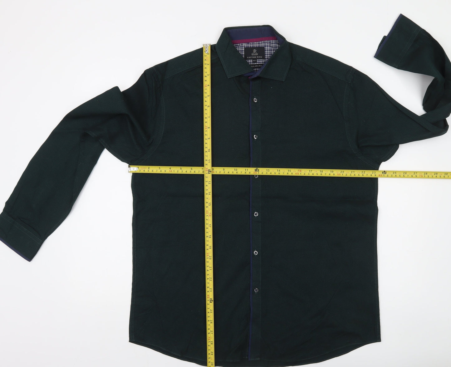 Taylor & Wright Men's Green Regular Fit Cotton Blend Long Sleeve Shirt 16.5