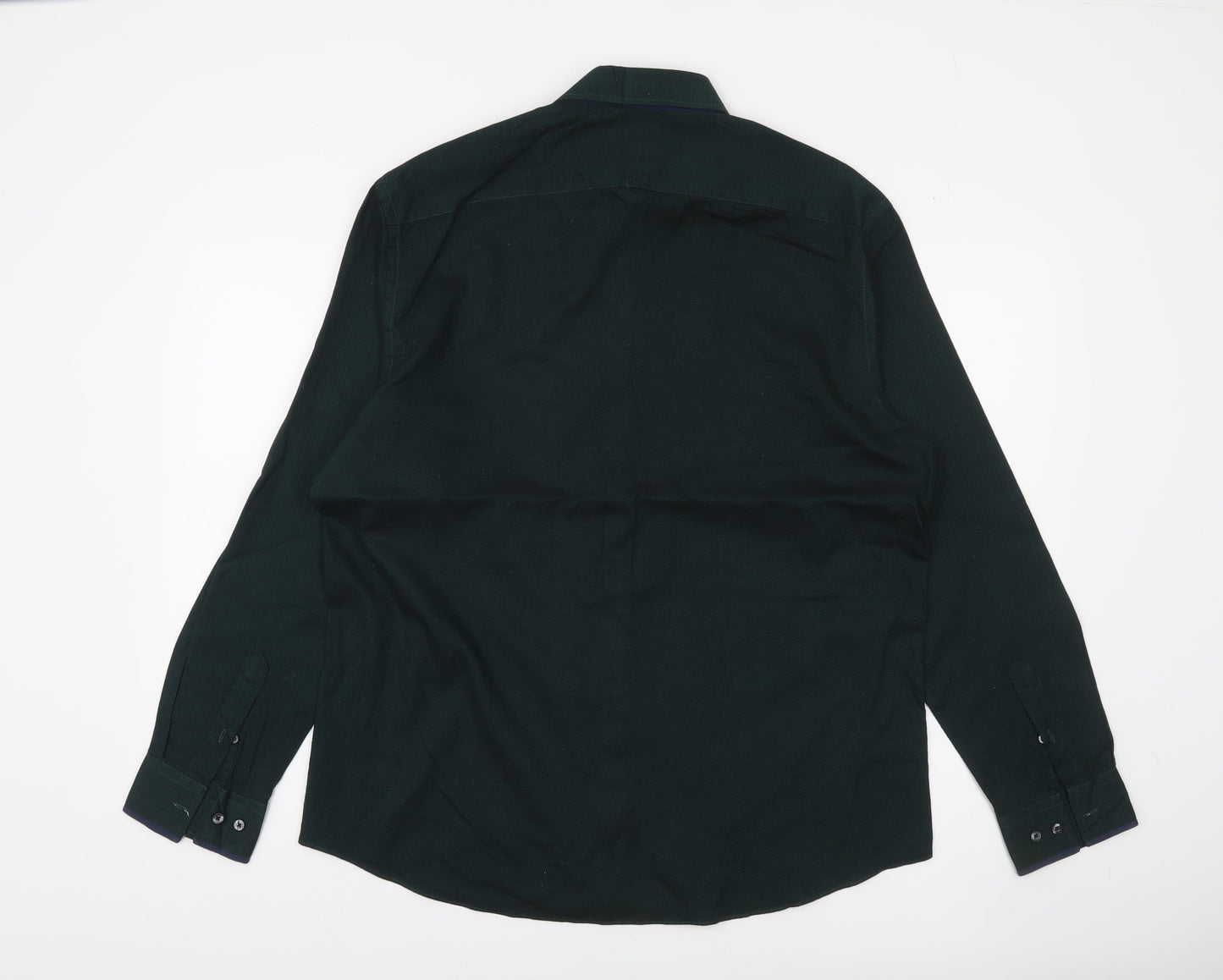 Taylor & Wright Men's Green Regular Fit Cotton Blend Long Sleeve Shirt 16.5