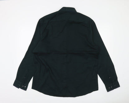 Taylor & Wright Men's Green Regular Fit Cotton Blend Long Sleeve Shirt 16.5