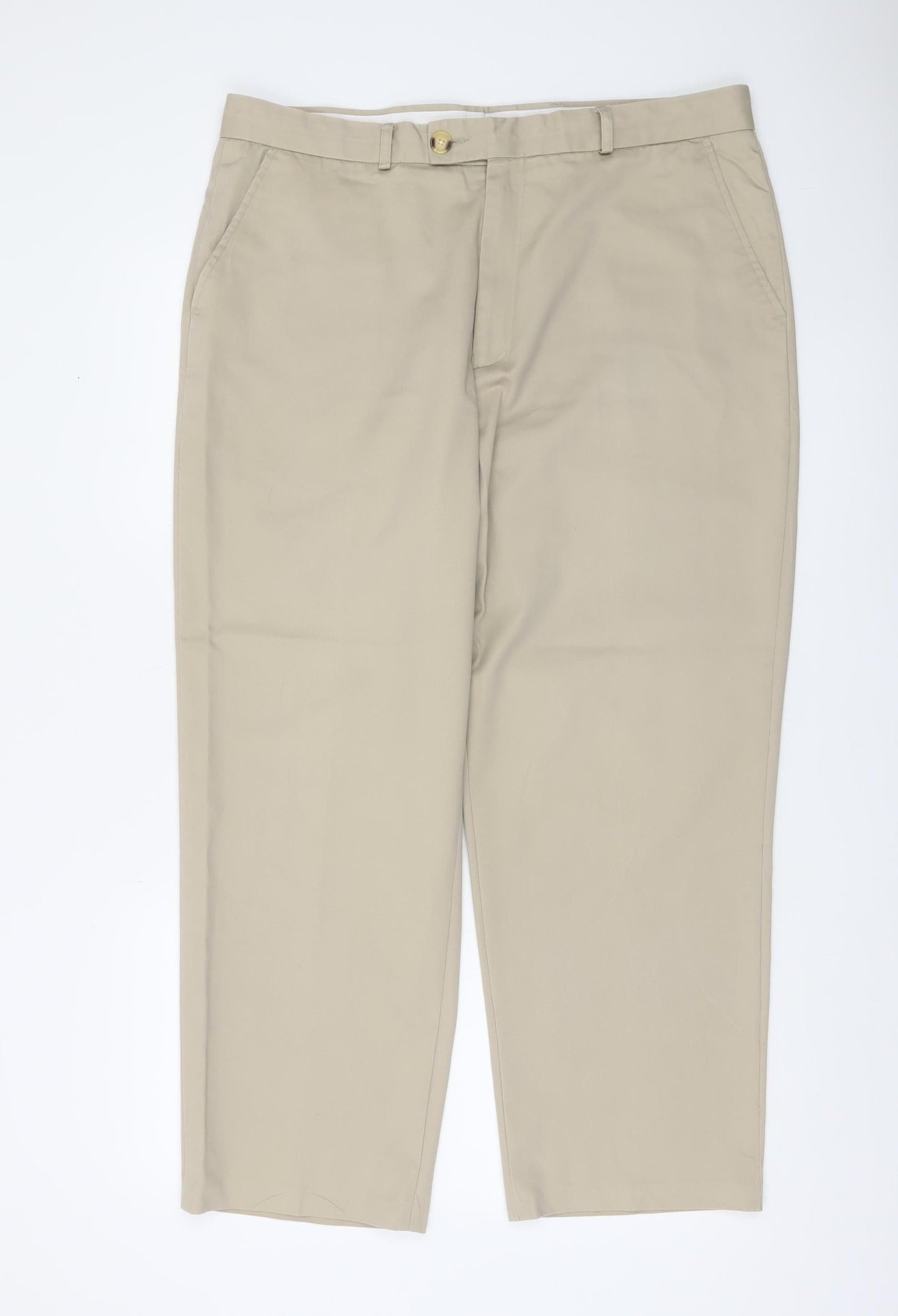 Classic Menswear Men's Beige Chino Trousers 38S Regular Fit