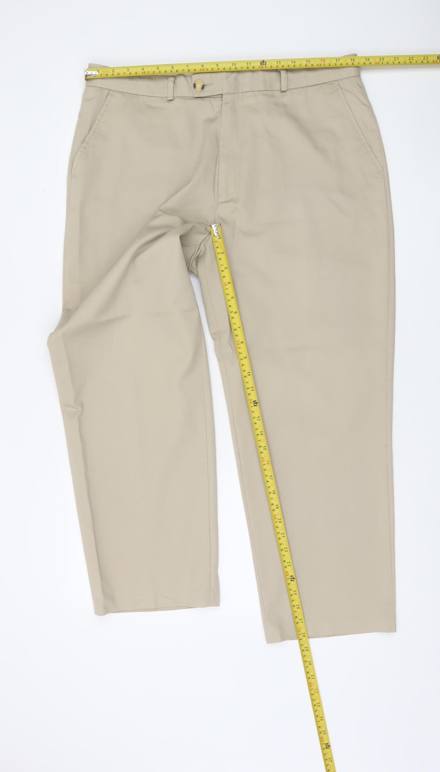 Classic Menswear Men's Beige Chino Trousers 38S Regular Fit