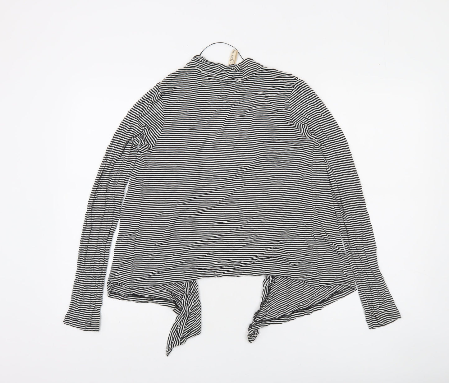 Cotton On Women’s Black Striped Wrap Long Sleeve Blouse Size L