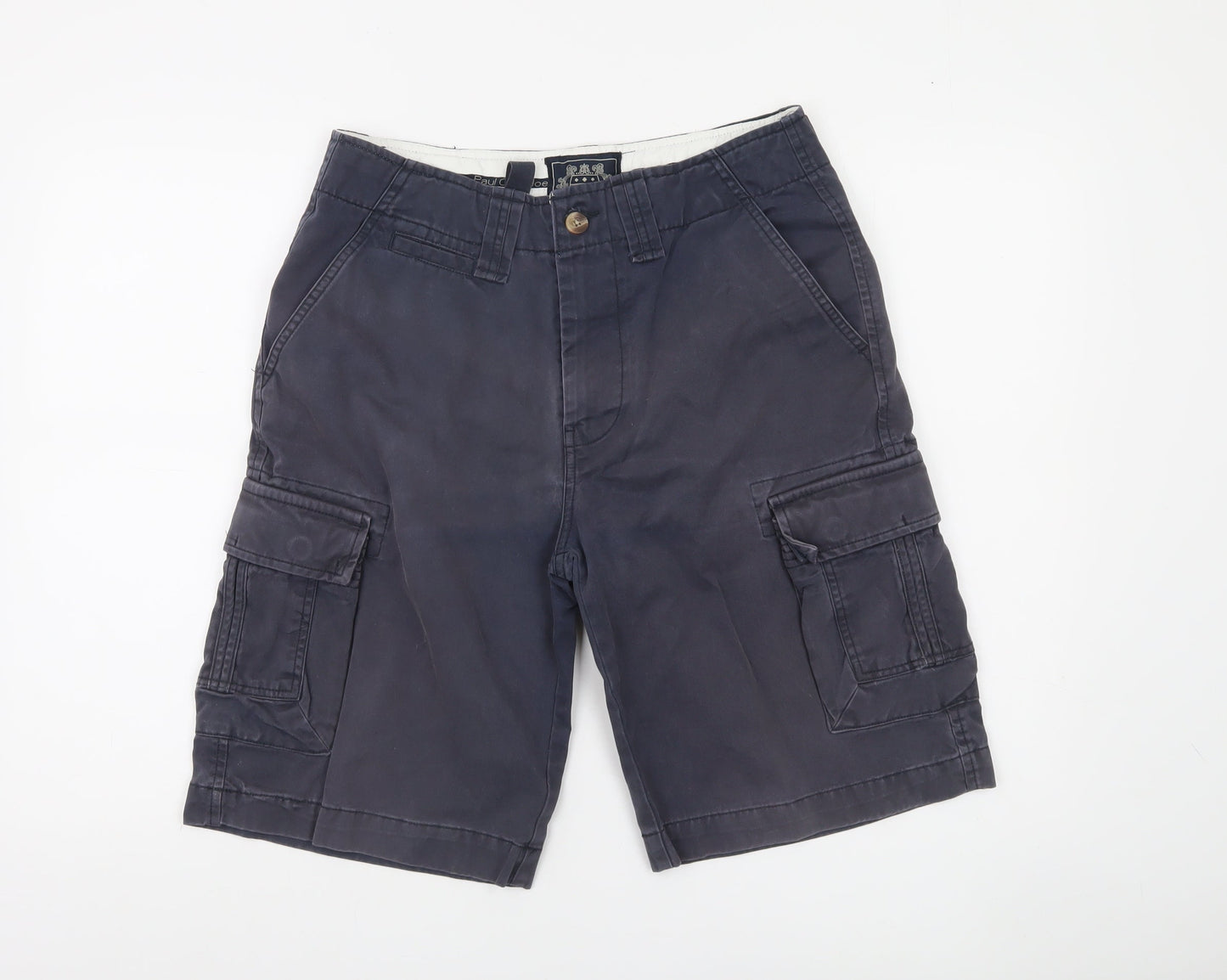 Paul Costelloe Men's Blue Cargo Shorts Size M 32in Cotton