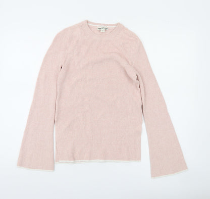 Whistles Women Pink Crew Neck Long Sleeve Pullover Jumper Size 10