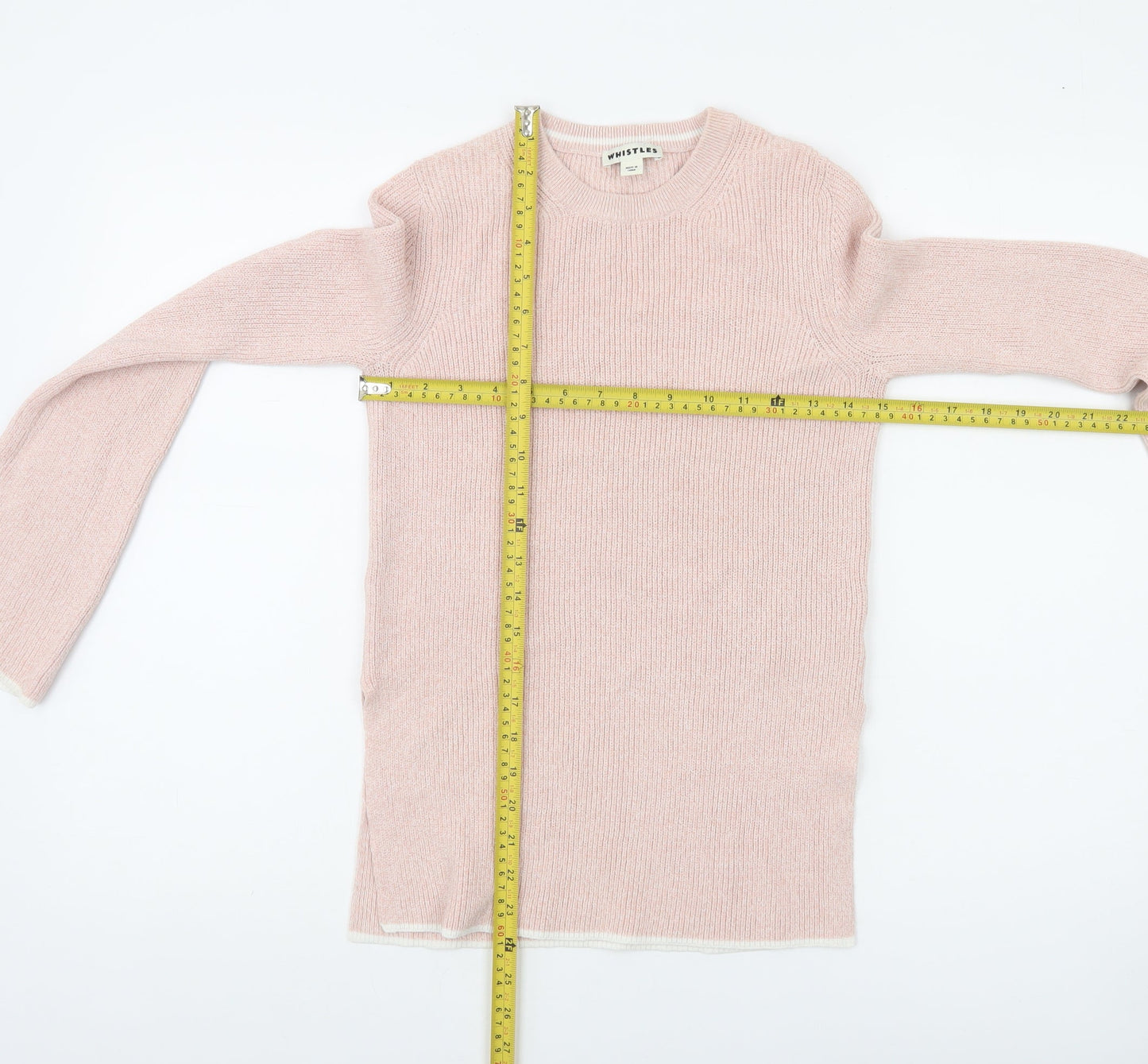 Whistles Women Pink Crew Neck Long Sleeve Pullover Jumper Size 10