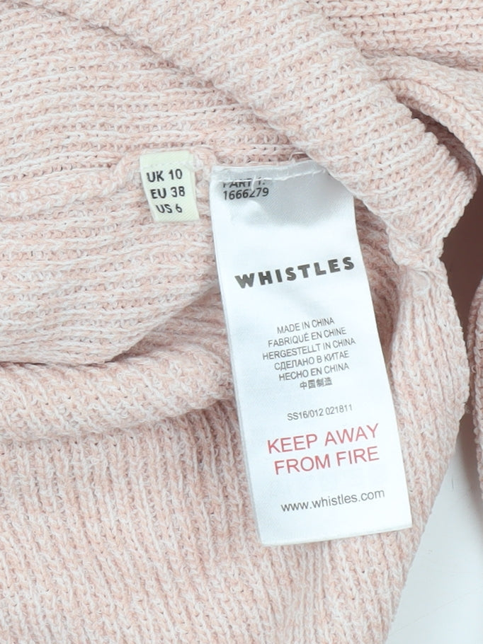 Whistles Women Pink Crew Neck Long Sleeve Pullover Jumper Size 10