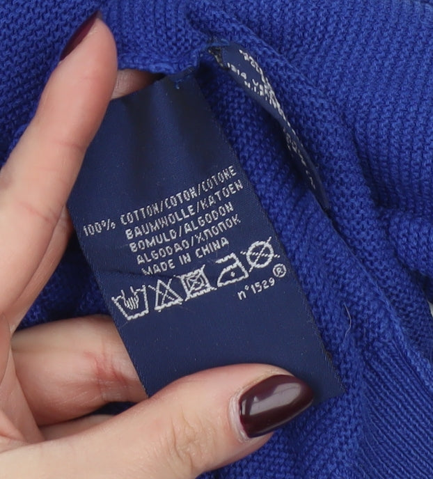 Ralph Lauren Polo Golf Men's Blue Cotton V-Neck Jumper XL