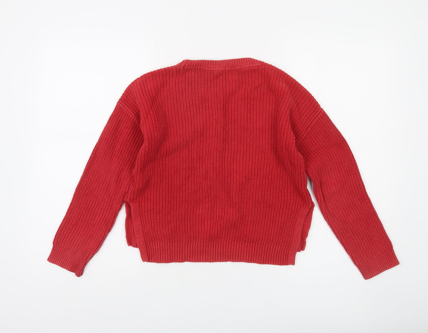 GAP Kids Girls Red Sequin Dog Cotton Jumper 10-11 Years Pullover