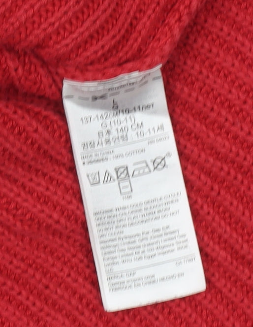 GAP Kids Girls Red Sequin Dog Cotton Jumper 10-11 Years Pullover