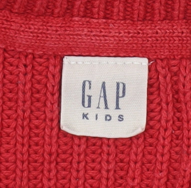 GAP Kids Girls Red Sequin Dog Cotton Jumper 10-11 Years Pullover