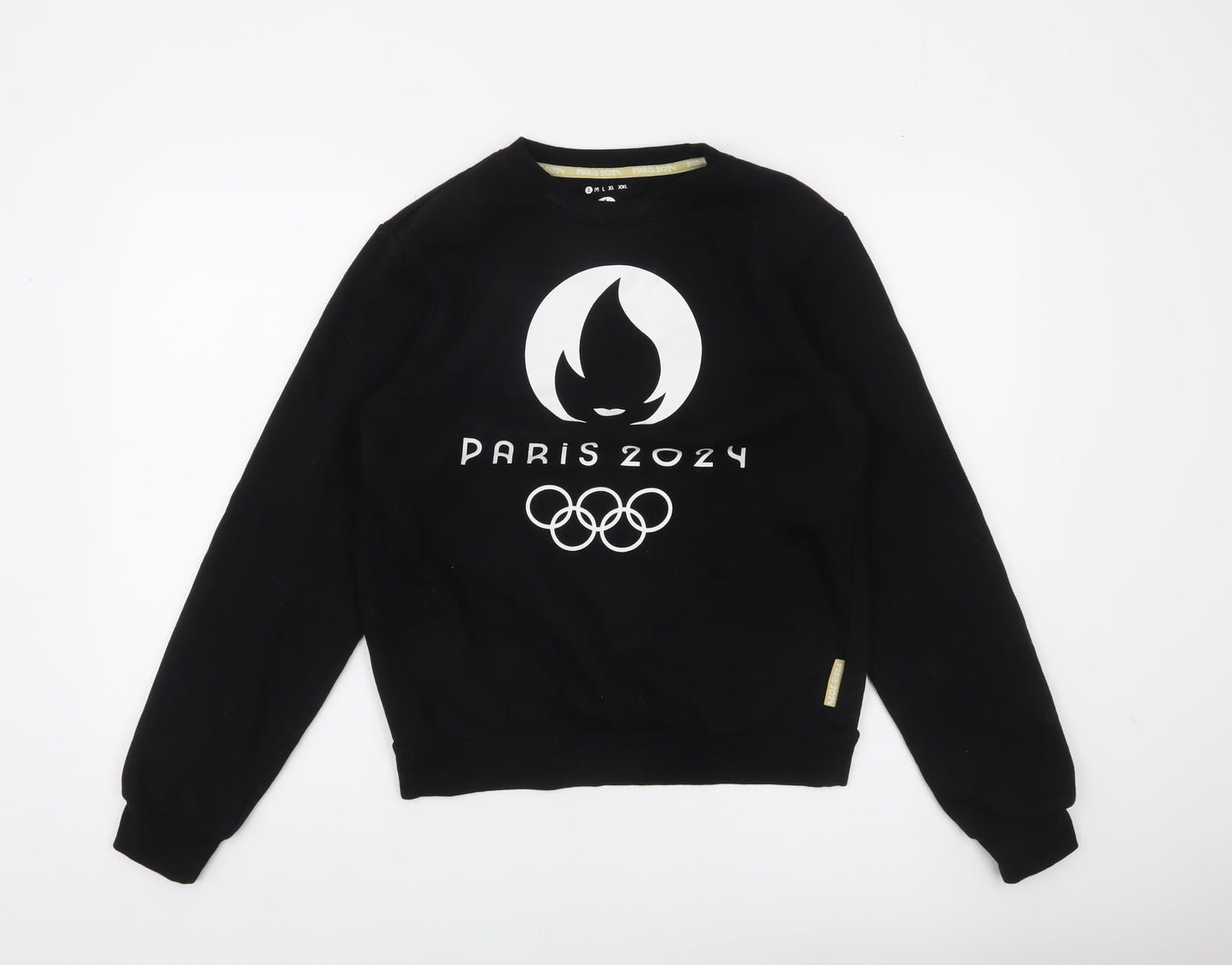 Paris 2024 Olympics Black Sweatshirt Women’s M Cotton Blend Pullover