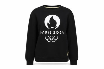 Paris 2024 Olympics Black Sweatshirt Women’s M Cotton Blend Pullover